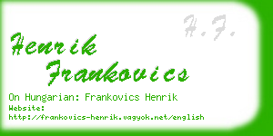henrik frankovics business card